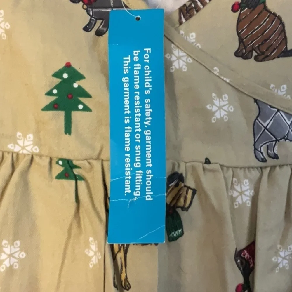 NWT Company Store Dapper Dogs Christmas matching kids nightgown & dog pj